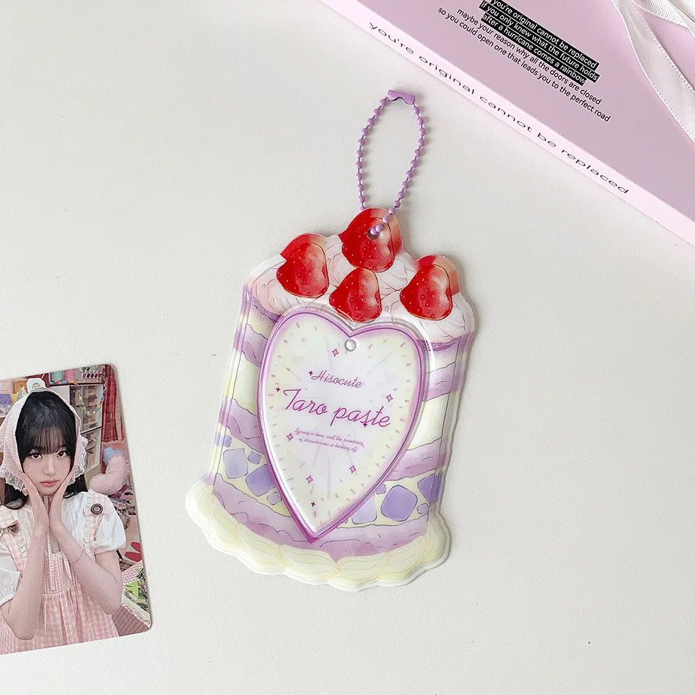 Kawaii Summer Fruit Strawberry 3 inch Kpop Photocard Holder idol Photo Card Holder Bag Pendant