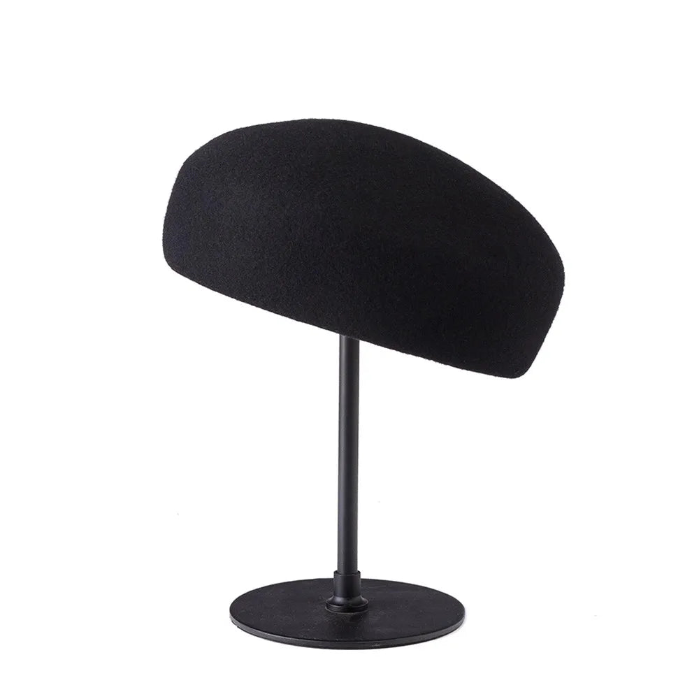 New Britain Elegant 100% Wool Felt Blocked Berets for Women Kids Bread Pumpkin Fedoras Ladies Autumn Winter Simple Painter Hat