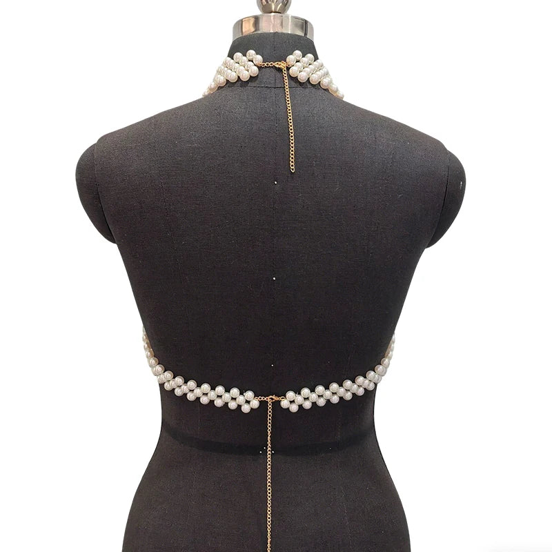 Pearl Body Chain Bralette | Meri