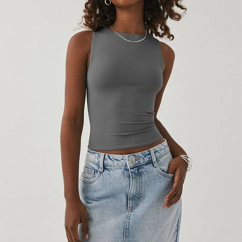 Satin Solid Sleeveless Tank Top | Inspired by Hande Erçel