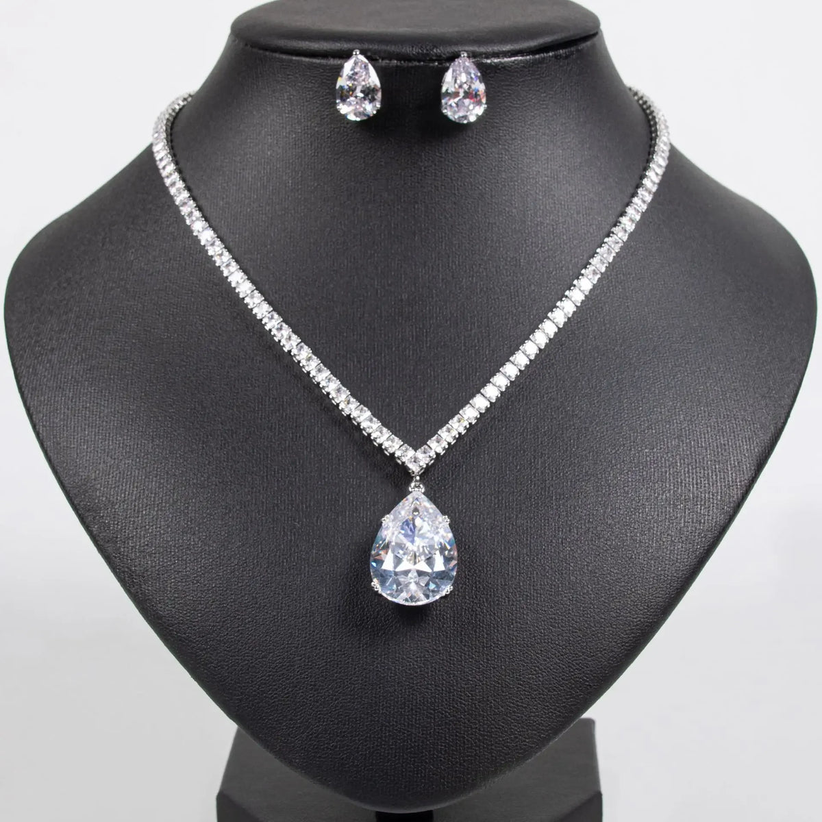 Oil Painting CZ Necklace & Earrings Jewelry Set | Inspired by Esra Bilgiç