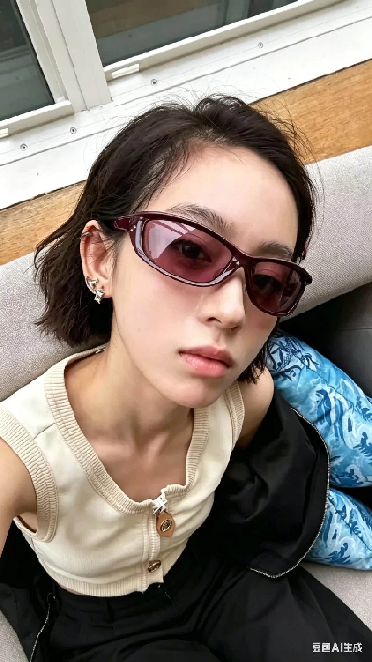 European and American Style Vintage Y2K Hot Girl Riding Sunglasses UV Protection Seaside Travel Cool Pose Photo Sun Glasses