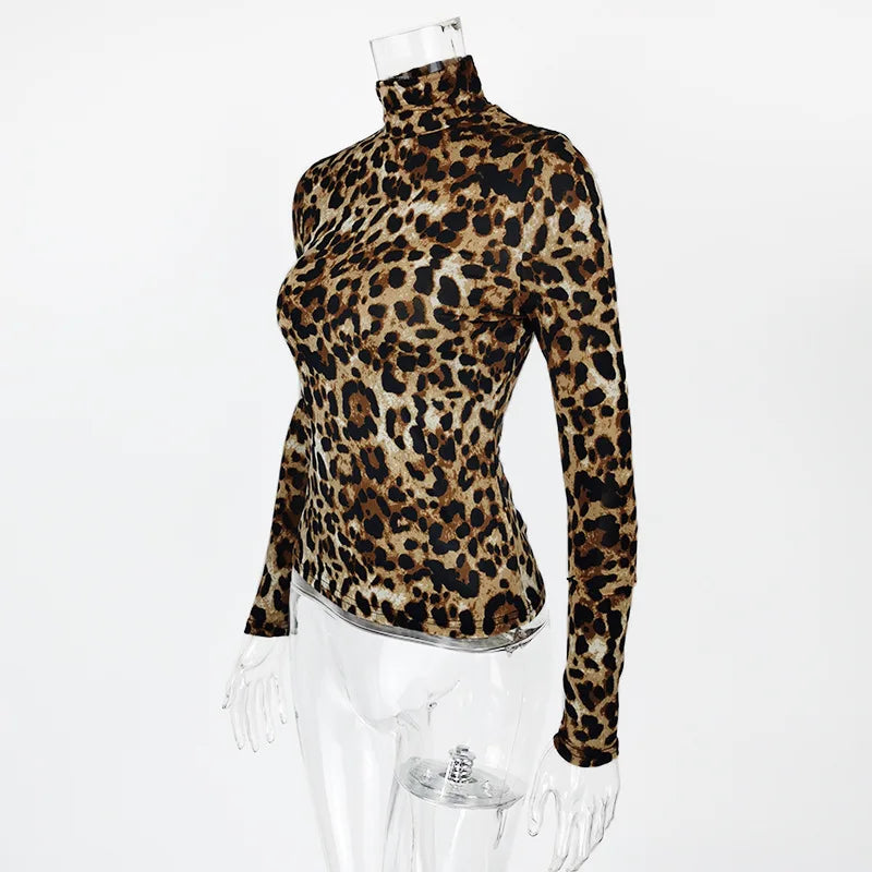 Leopard Print Turtleneck Crop Top | Inspired by Giselle