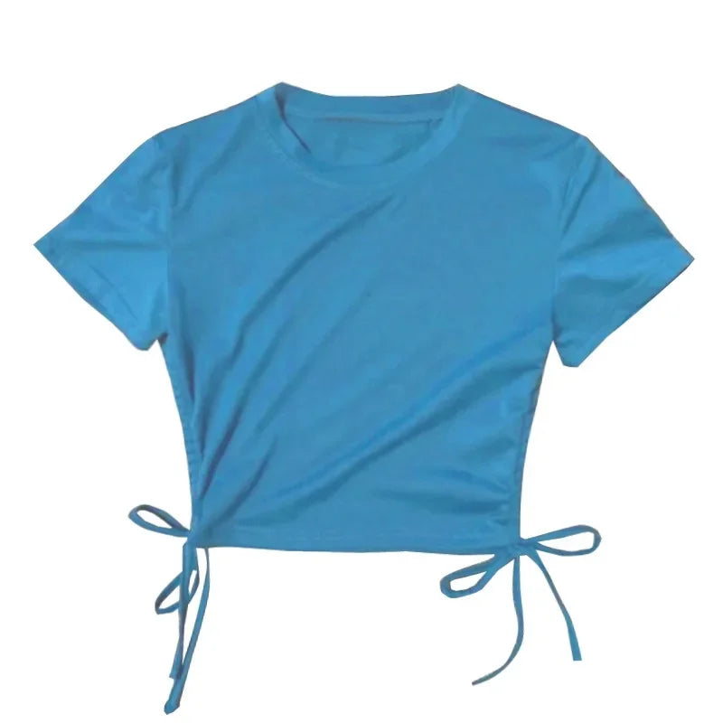 Sexy Fitness Sportswear Top Women's Short Sleeve Running Tight T-shirt Cross-Border Multicolor Breathtaking Gymnastics Shirt