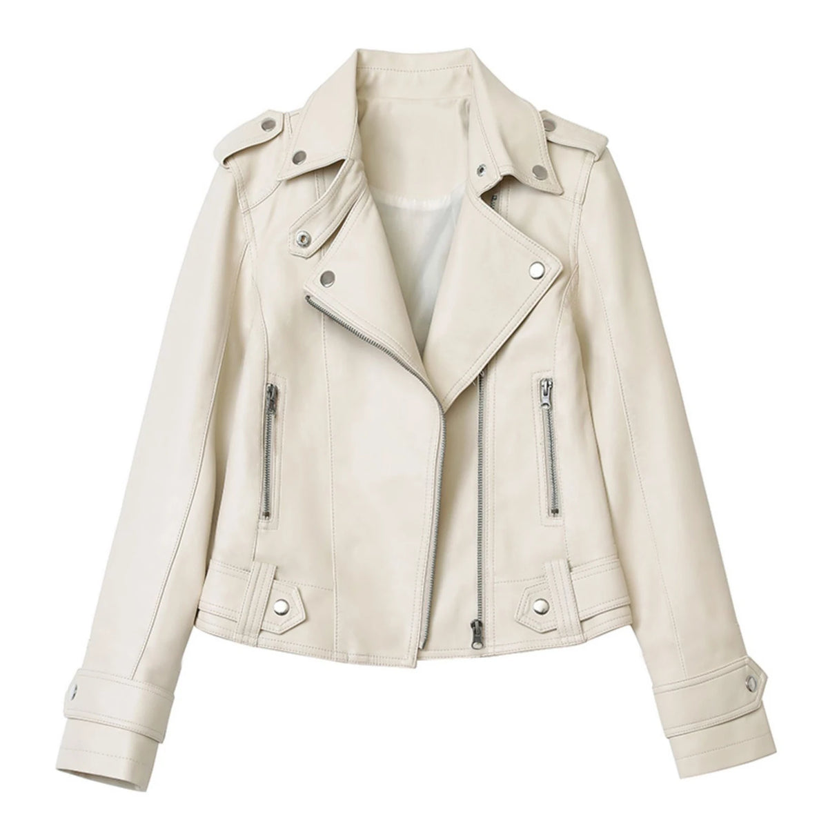 Slim Faux Leather Moto Biker Jacket | Inspired by Sophia