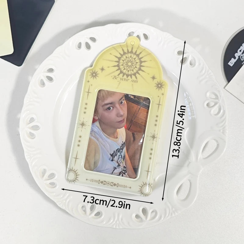 Ins Photocards Holder Photocard Display Cover Idol Cards Protective Sleeves Kpop Idol Star Photo Card Keychains ID Card Holder