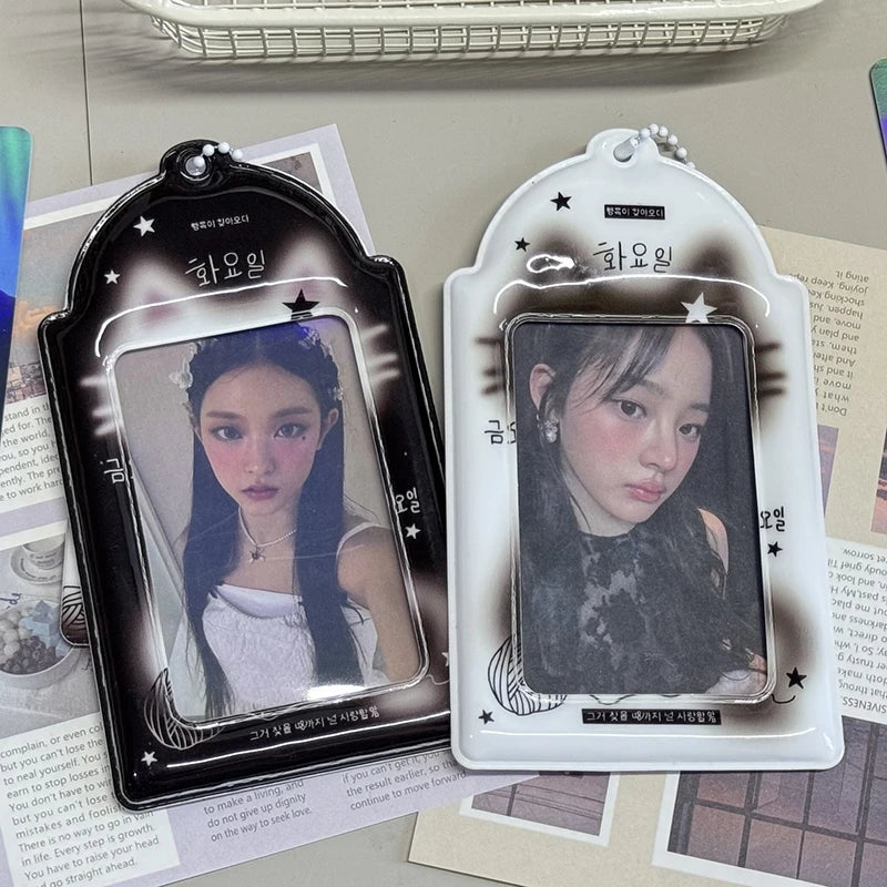 Ins Photocards Holder Photocard Display Cover Idol Cards Protective Sleeves Kpop Idol Star Photo Card Keychains ID Card Holder
