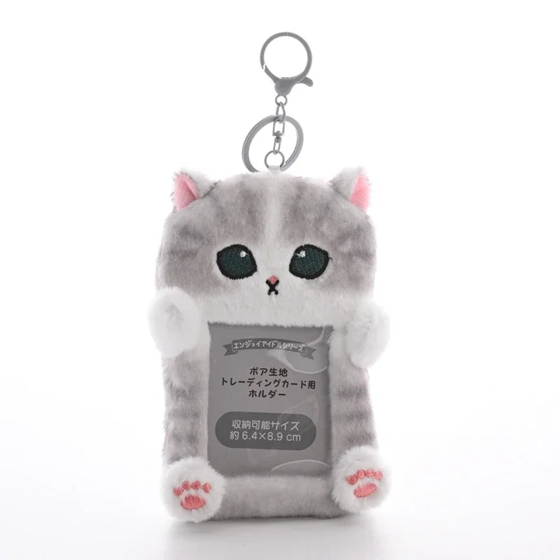 3 Inch Kpop Binder Plush Photocards Holder Keychains Hamster Cat Bear Panda Instax Mini Photo Album for Photographs Korea Idol