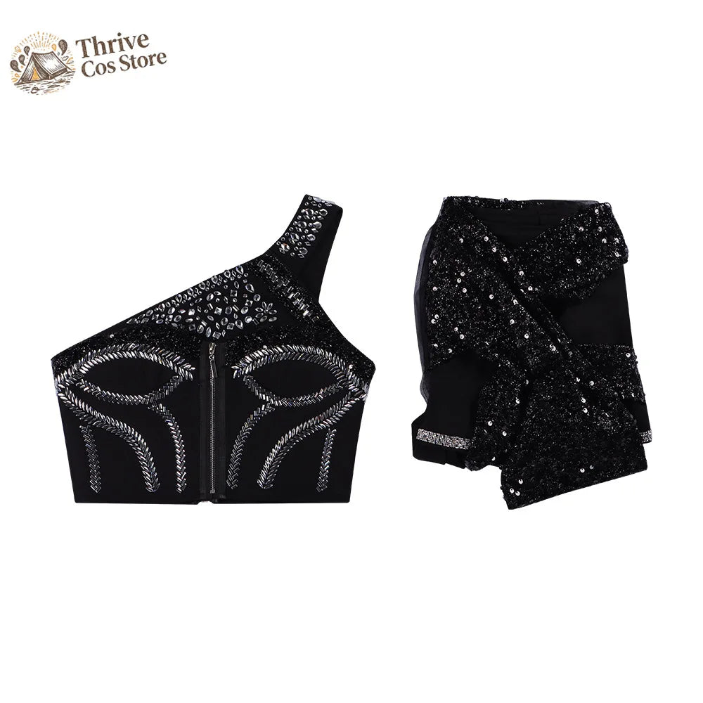 Celebrity Style Women's Singing Costume, Heavy Industry Crystal Diamond Performance Costume, Jazz Stage Costume