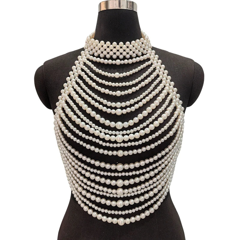 Pearl Body Chain Bralette | Meri