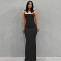 Suspender Collarless Dress | Asli