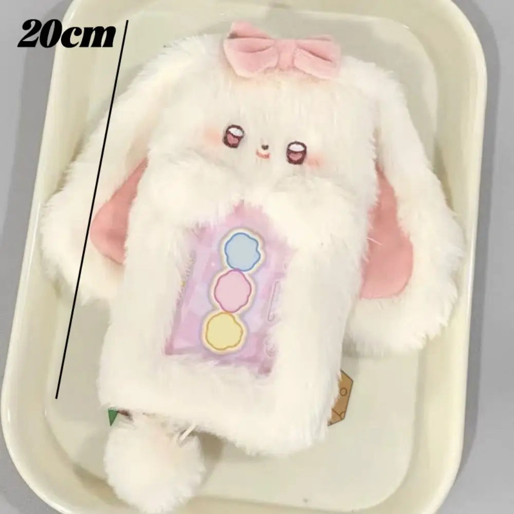 Cartoon Multifunctional Photocard Case Plush Big Eared Rabbit/Border Collie Card Case Rabbit/Dog/Cat Photo Card Holder Students
