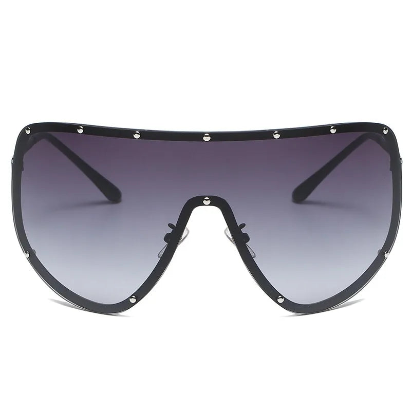 New Lntegrated Oversized Oval Shaped Sunglasses For Women Borderless Summer UV Resistant Glasses Outdoor Photography Eyewears