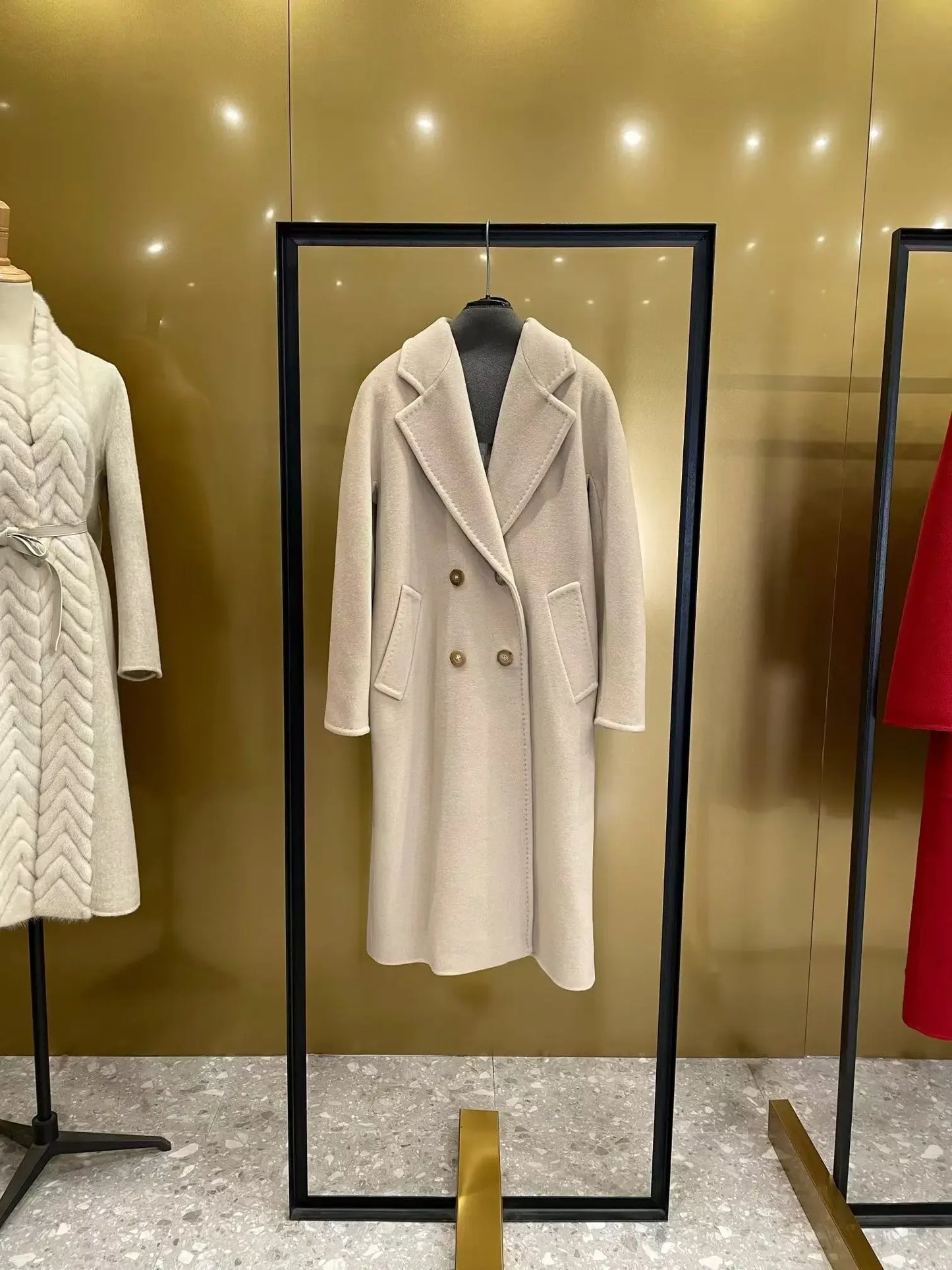 101801 Italy imported double-sided cashmere coat for women medium and long 2025 new original woolen coat for women