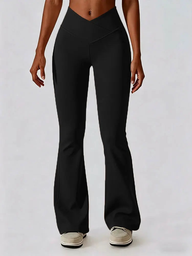 Flare Leggings Yoga Pant For Women High Waist Bare Feel Wide Leg Pant Gym Workout Fitness Flared Sweatpants Latin Dance Trousers