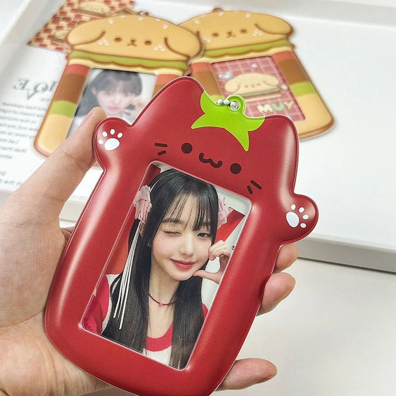 Kpop Photocard Holder Binder Photo Card Holder 3inch Idol Binder Photocard Display Keychain Protective Cover Photo Albums