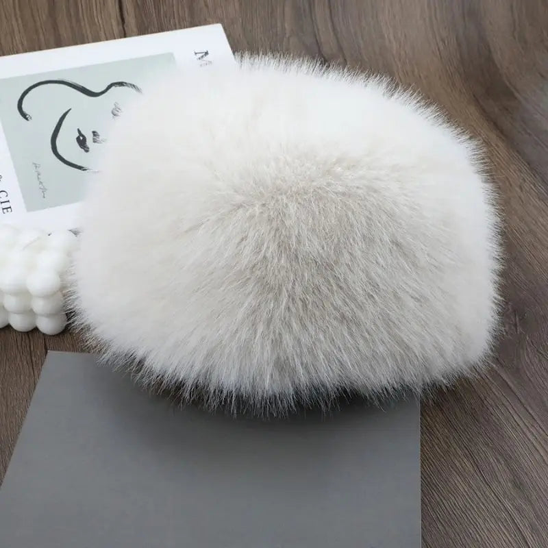 New Fluffy Fur Women's Winter Hat Winter Snow Ski Cap Female Faux Fur Thick Warm Windproof Hat Russian Hat Mink Fisherman's Hat