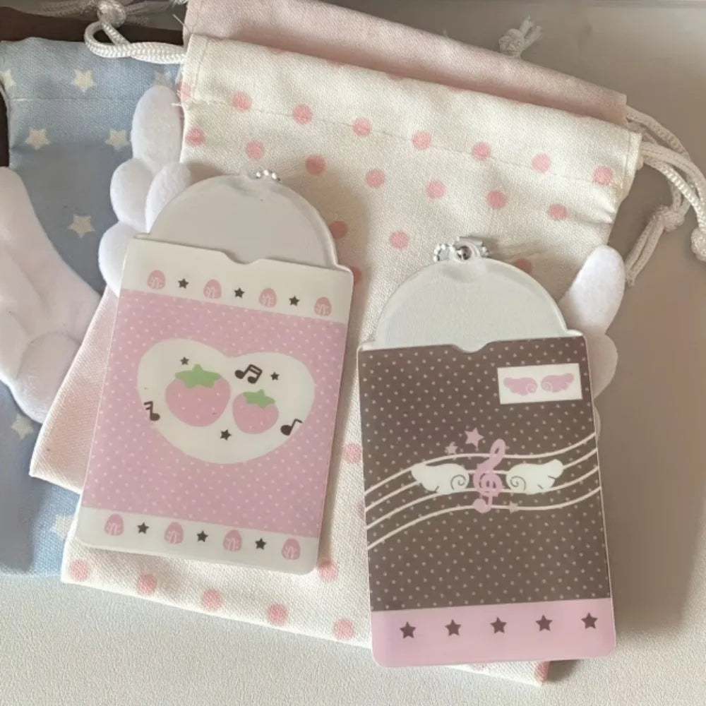 Cute Strawberry Card Holder 3 Inch Sweet Pink Kpop Photocard Holder Idol Photo Card Protective Sleeves Couple Photo Dispaly Case