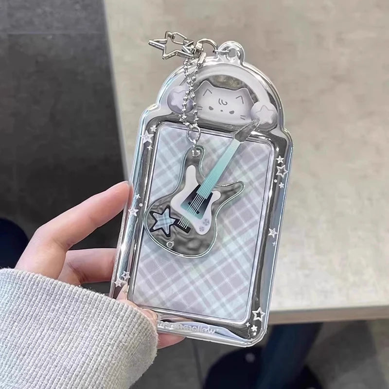 Electroplate Photocard Holder Kpop Photo Card Frame Idol Photo Display Stand Kpop Photo Card Protector Storage Packaging Box