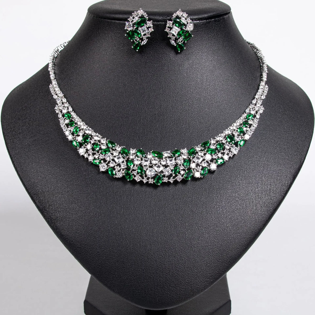 Oil Painting CZ Necklace & Earrings Jewelry Set | Inspired by Esra Bilgiç