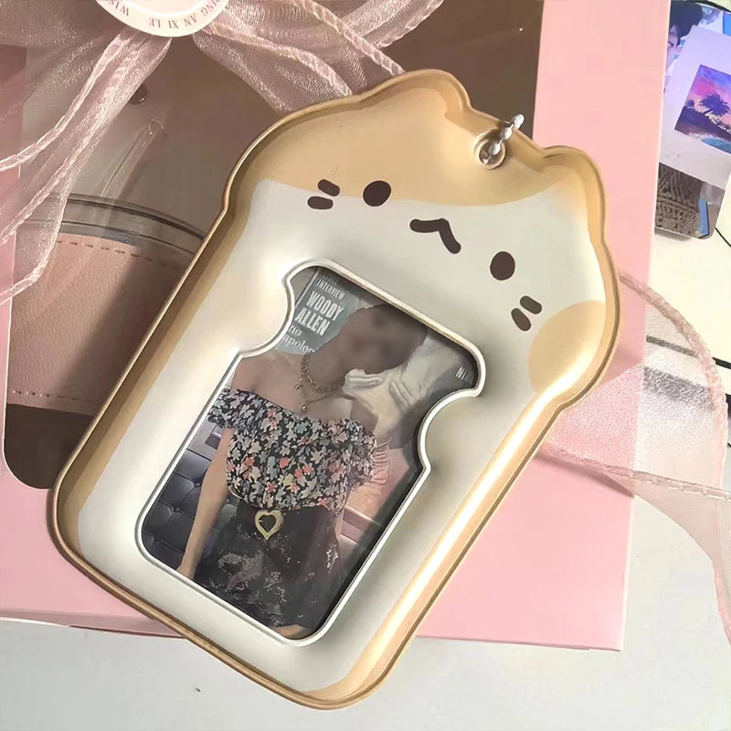 Kpop Photocard Holder Binder Photo Card Holder 3inch Idol Binder Photocard Display Keychain Protective Cover Photo Albums