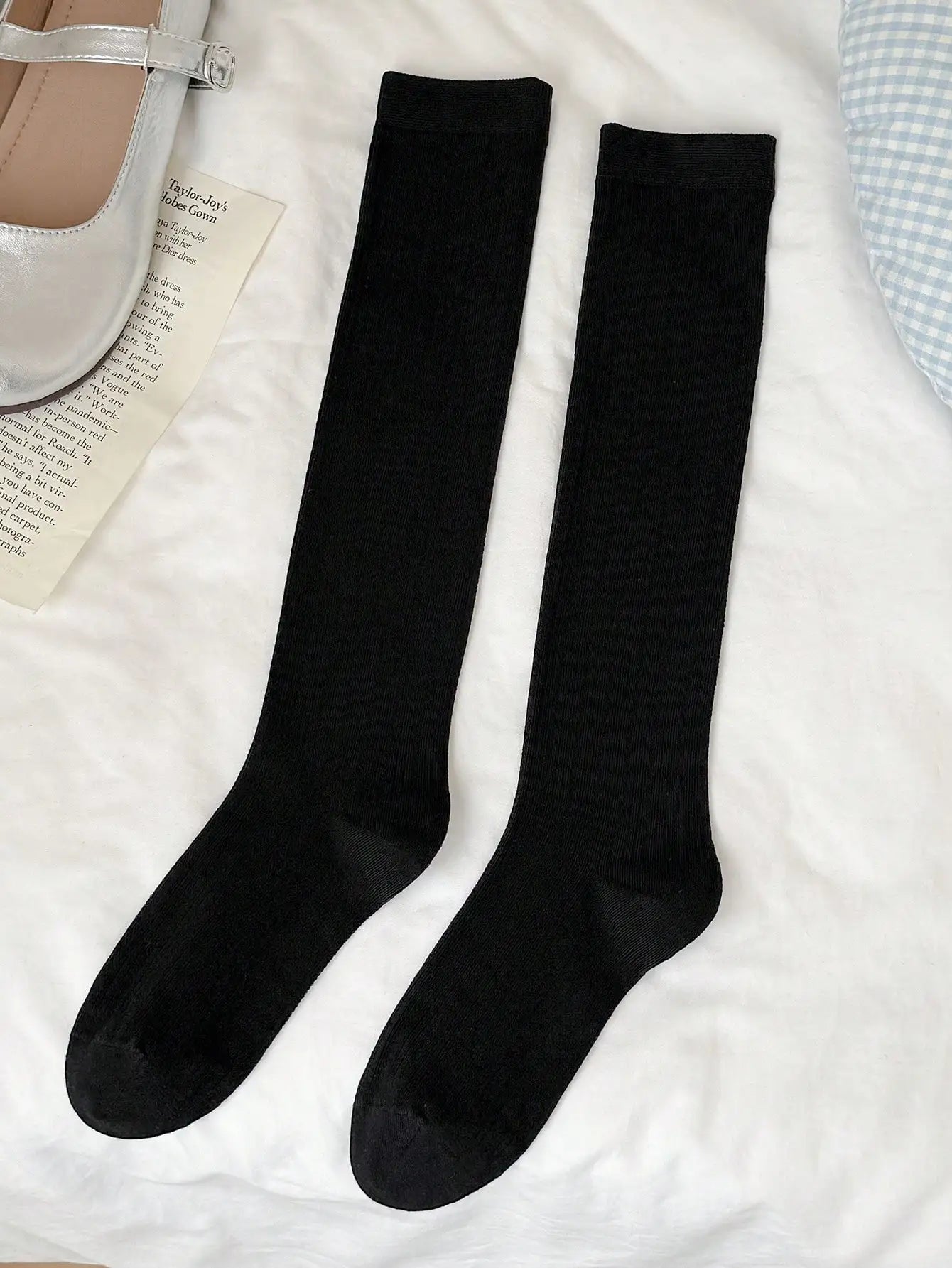 Women Stockings New Fashion Thin Mesh Breathable Knee High Socks For Women Solid Color Casual School Style Long Socks
