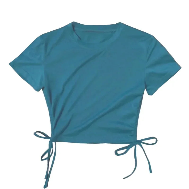 Sexy Fitness Sportswear Top Women's Short Sleeve Running Tight T-shirt Cross-Border Multicolor Breathtaking Gymnastics Shirt