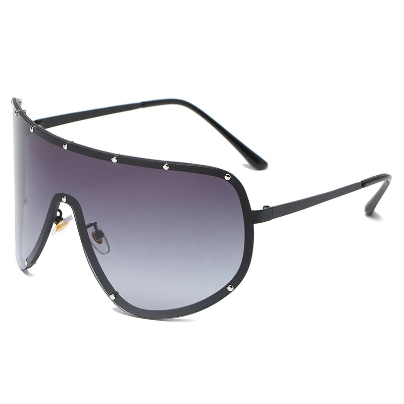 New Lntegrated Oversized Oval Shaped Sunglasses For Women Borderless Summer UV Resistant Glasses Outdoor Photography Eyewears