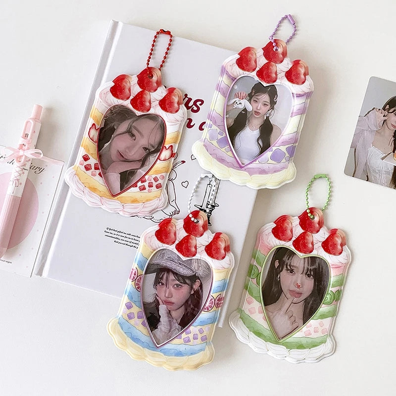 Kpop Photocard Holder Binder Photo Card Holder 3inch Idol Binder Photocard Display Keychain Protective Cover Photo Albums