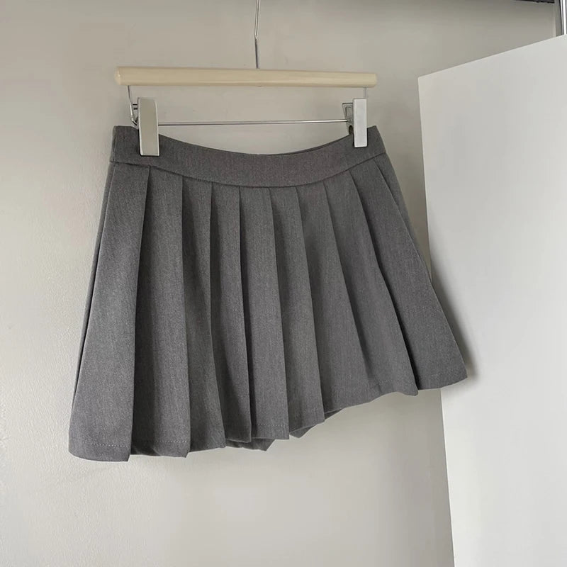 Y2k Mini Skirt Women Harajuku Preppy Black Pleated Skirts Summer Korean Kawaii Fashion High Waist White A Line Tennis Faldas New