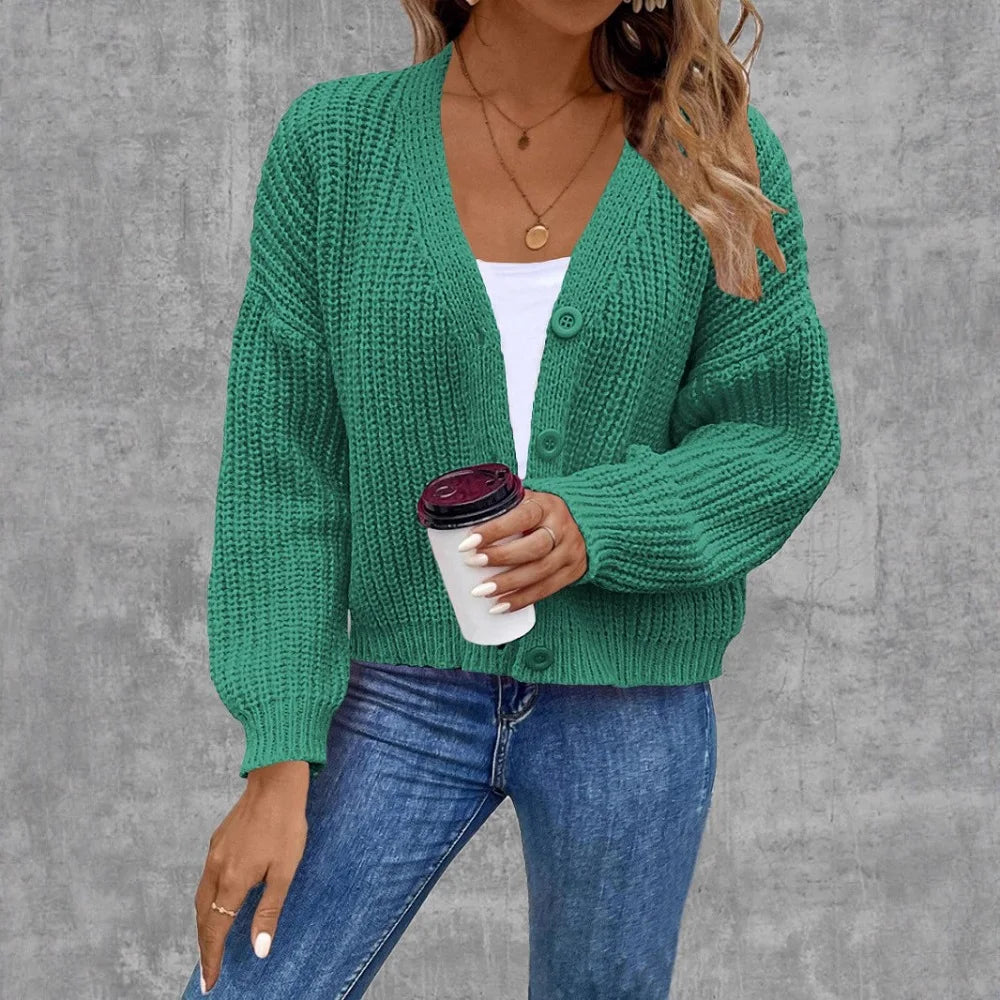 V-Neck Single Breasted Loose Knit Cardigan Coat | Inspired by Özge Törer