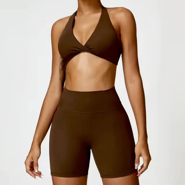 Sport Bra Leggings Suit 2PCS Yoga Set Nude Feeling Workout Sets Women Tracksuit Gym Push Up Fitness Running Workout Sportwear