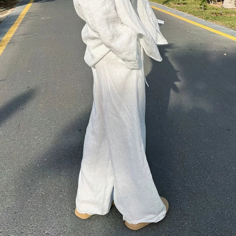 Wide-Leg Drawstring High Waist Trousers | Inspired by Hande Erçel