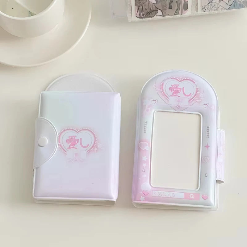 3 Inch 32 Slots Photo Album Collector Book Photocard Holder Card Holder Sweet Square Hollow INS Cartoon Album Cards Binder