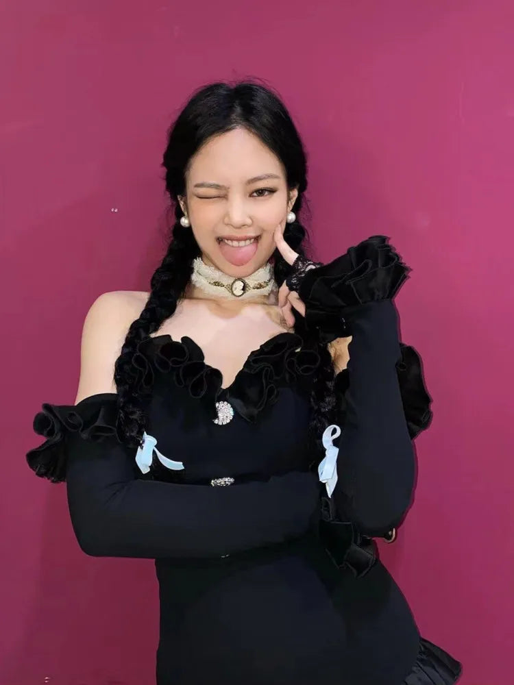 Jennie Kpop Outfit Stage Dance Costume Rave Festival Clothes Show Gogo Dancer DJ DS Bodysuit Women Pole Dance Clothing