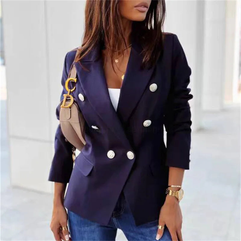 Spring 2025 Women's Casual Style Polyester Suit Jacket Korean Version White Enhancing British Style Slimming Effect