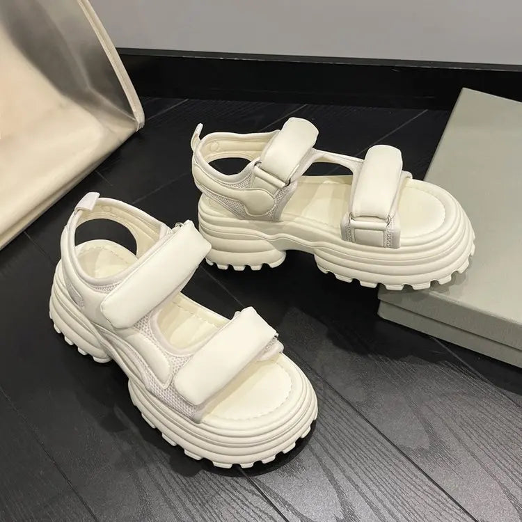 2023 Summer New Platform Women Sandals Fashion Open Toe Thick Sole Flats Shoes Ladies Elegant Gladiator Sandalias