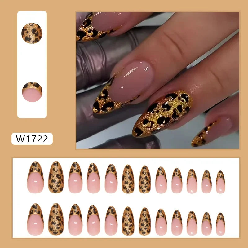 24pcs Cheap Love Wear Nail Almond Medium Press on Nails Cute Removable Beige Long False Nails Summer Korean Removable Nail Art