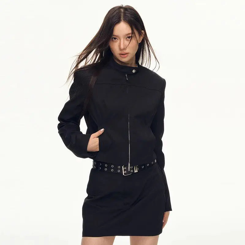 American Retro Jacket Casual Women Long Sleeve Sweatshirt Vintage Gothic Jacket Y1K Punk Style Coat Fit Autumn Female Clothing