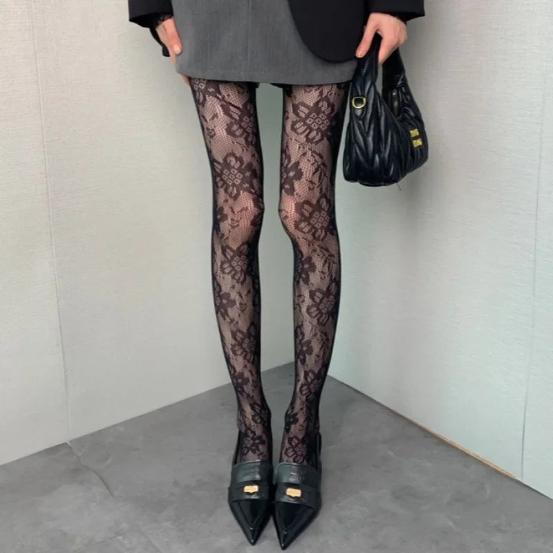 Floral Lace Mesh Fishnet Tights | Inspired by Winter