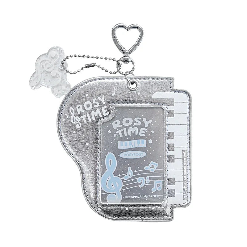 Musical Photocard Holder PU Leather Photo Card Sleeves Photo Album Backpack Charms Kpop Card Binder Cover Photo Card Keyring