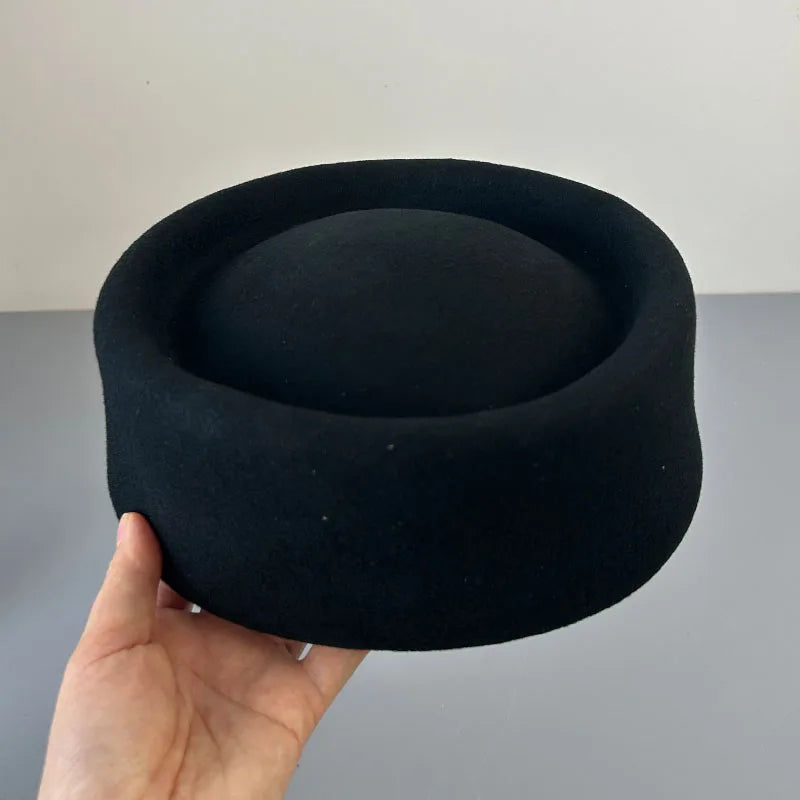 New Britain Elegant 100% Wool Felt Blocked Berets for Women Kids Bread Pumpkin Fedoras Ladies Autumn Winter Simple Painter Hat