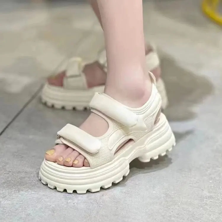 2023 Summer New Platform Women Sandals Fashion Open Toe Thick Sole Flats Shoes Ladies Elegant Gladiator Sandalias