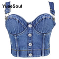 Denim Corset Crop Top | Meri