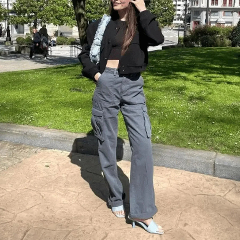 Adjustable Wide-Leg Cargo Pants | Inspired by Hande Erçel