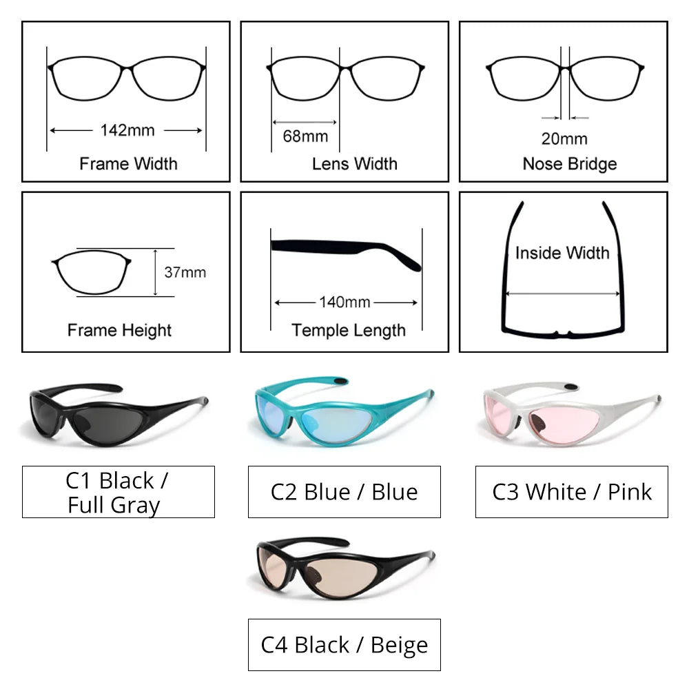 Ladies Trend Sun Glasses 2025 Fashion Designer Women's Sunglasses Y2K Sport Man UV400 Eyewear Female Shades Pink White Oculos