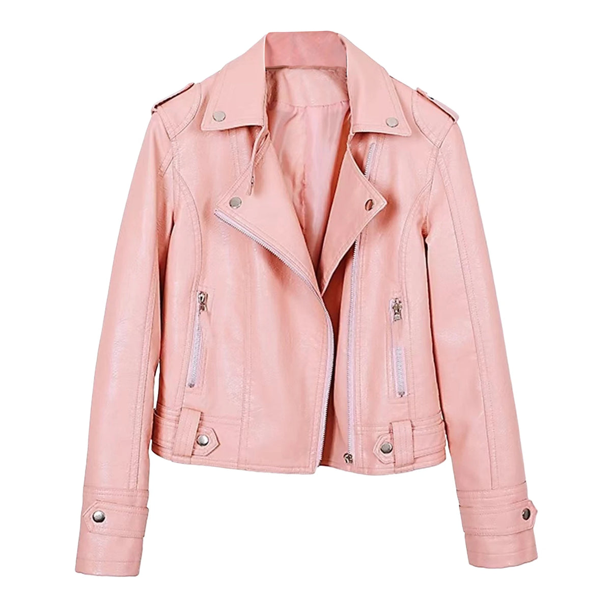 Slim Faux Leather Moto Biker Jacket | Inspired by Sophia
