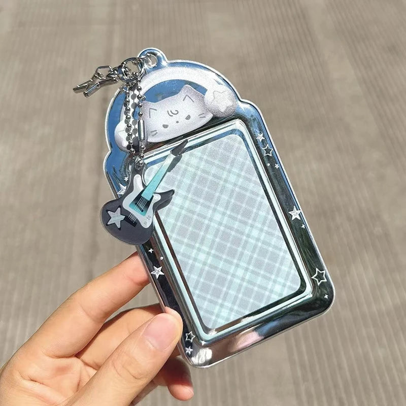 Electroplate Photocard Holder Kpop Photo Card Frame Idol Photo Display Stand Kpop Photo Card Protector Storage Packaging Box