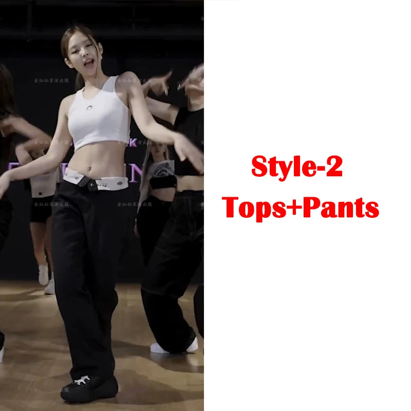 Kpop Jazz Dance Costumes For Women Adult Nightclub Female Singer Gogo Dancer Pole Dance Clothes Street Dance Clothing DWY8067
