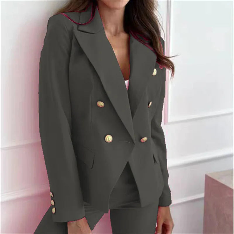 Spring 2025 Women's Casual Style Polyester Suit Jacket Korean Version White Enhancing British Style Slimming Effect